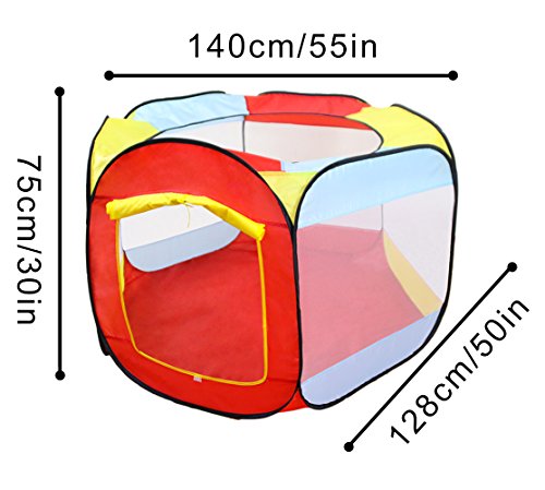 WER Ball Pit Play Tent for Kids - 6-sided Playhouse for Children - Fill with Plastic Balls (Balls Not Included) or Use As an Indoor or Outdoor Tent