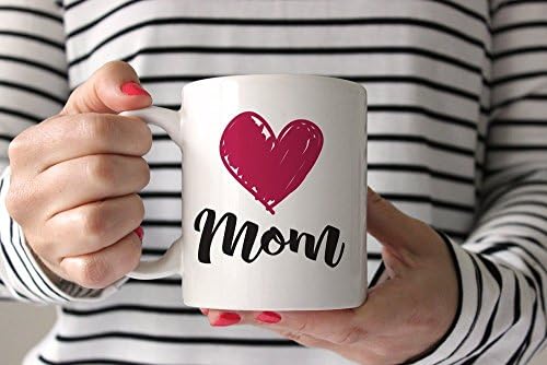 Heart Mom Large Word Coffee Mug