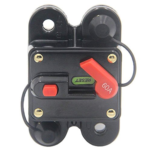 ANJOSHI 60amp Circuit Breaker 50A-300A Manual Reset Home Solar System Fuse Holder Car Audio Amps Protection 12V-24V DC Reset Fuse Inverter Replace Fuses