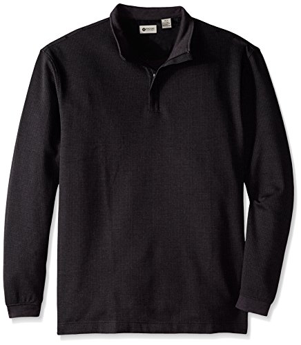 Haggar Mens Big Tall Houndstooth Knit Quarter Zip Sweater