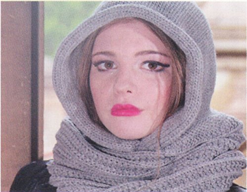 Angela & William Unisex Handmade Warm Hooded Scarf and Poncho Pullover (White)