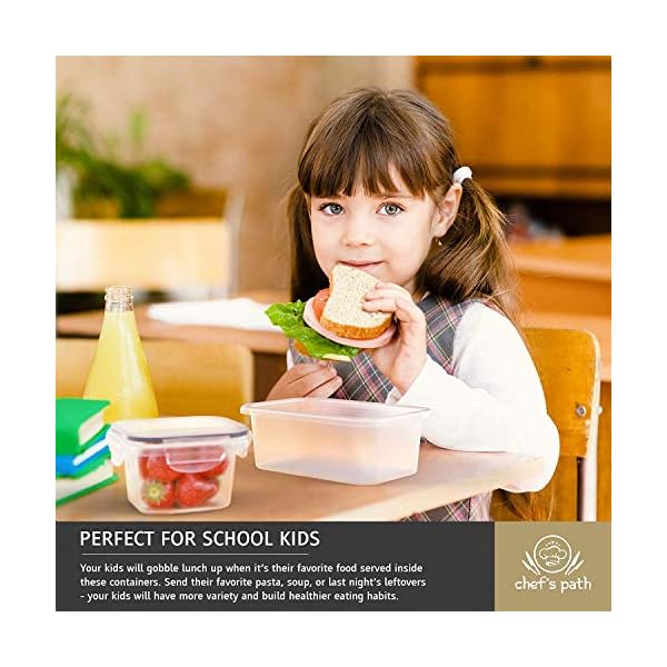 Food-Storage-Containers-Set-Airtight-Plastic-Containers-with-Easy-Snap-Lids-16-Pack-Leak-Proof-Kitchen-Pantry-Containers-BPA-Free-Chalkboard-Labels-Marker-Chefs-Path Food Storage Containers Set (32 Piece Set) - 16 Airtight Plastic Containers with 16 Snap Lids - Leak Proof Kitchen…