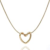 Cmarts Dainty 14K Gold Plated Heart Pendant Necklace for Women Delicate and Cute Love Heart Necklace Pendant Necklace Festival Jewelry Gift for Her