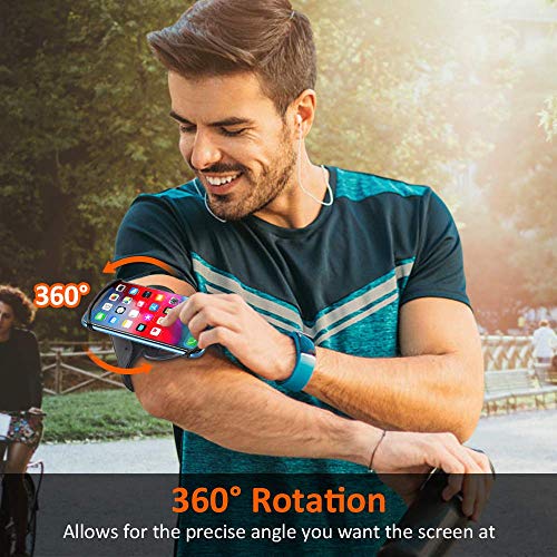 Goigrn Running Phone Holder, 360° Rotatable Running Armband, Universal Adjustable Phone Armband for Jogging Gym Hiking, Compatible with iPhone 14/14 Pro/14 Pro Max/13/12/XR/XS Max/X, Samsung S22/S21
