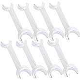 Angzhili 8 Pcs Dental Intraoral Cheek Lip Retractor,Small Size,Transparent | Cheek Retractors Opener Mouth Opener,Double Head T-Shape Dental Orthodontic Tool Surgical Retractor