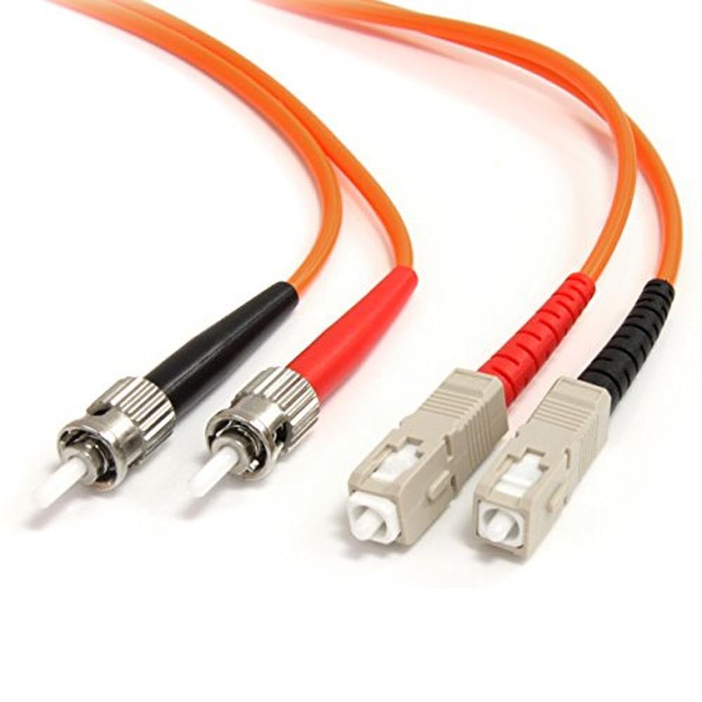 StarTech.com 3m Fiber Optic Cable - Multimode Duplex 62.5/125 - LSZH - ST/SC - OM1 - ST to SC Fiber Patch Cable (FIBSTSC3), Orange