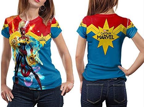 Dreamcustom Captain Marvel Art 2 Fans Sublimation Fullprint Women TOP Shirt Size S - XXXL