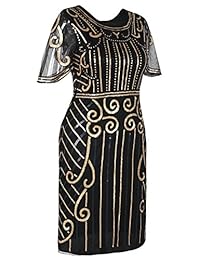 PrettyGuide de mujer 1920s vestido Bead, embellecido con lentejuelas cóctel vestido de flecos