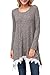 Kranda Womens Tunic Sweater, Lace Stitching Trim Long Sleeve Sweater Dress