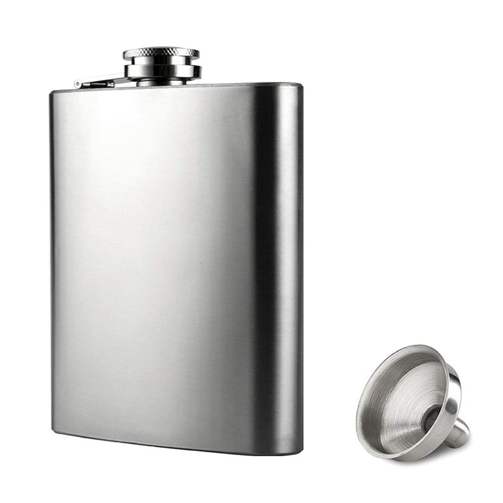 Hip Flask with Funnel, 4 oz Stainless Steel Whiskey Flask 100% Leak Proof, Portable Pocket Hip Flask for Liquor for Men
