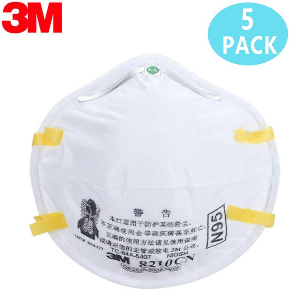 3M 8210 N95 Dust Masks Full Face Mask with Free Adjustable Headgear N95 Mask Full Face Mask Dust Masks (10packs) NIOSH Certified