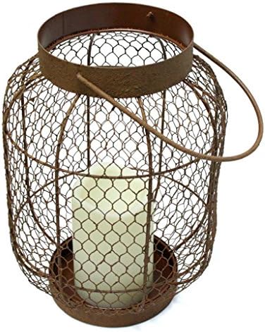 Gerson Company 43023 6.9 x 10 in. Rustic Wire Lantern