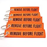 Rotary13B1 Remove Before Flight Keychain - NEON Orange/Black 5PCS - Sale