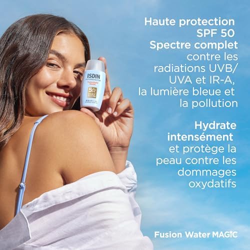 Fusion Water MAGIC SPF 50 (50 ml) | Crème Solaire Visage à l'Acide Hyaluronique | Texture Ultra-légère & Fini Invisible | Sans Octocrylène