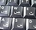 Arabic Keyboard Stickers with White Lettering ON Transparent Background