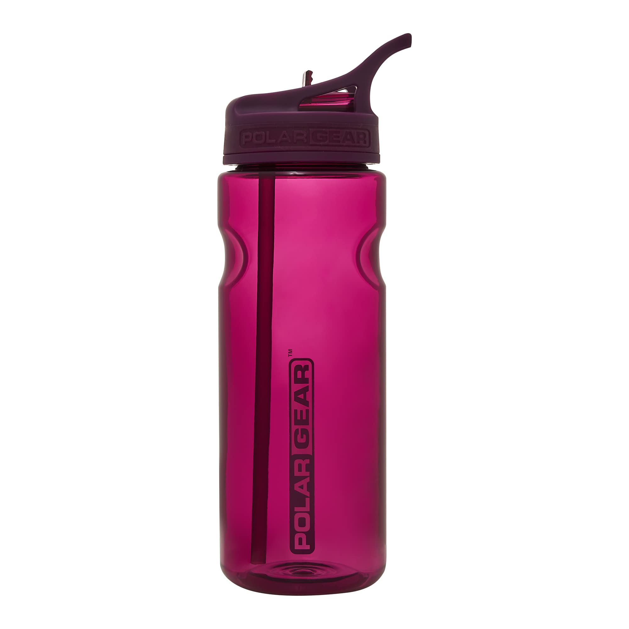 Polar Gear Aqua Grip Water Bottle – BPA-Free Reusable Water Bottles With Straw – 650ml Sports Water Bottle Perfect for Gym, Cycling & Work, Grape