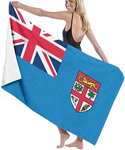 VIMMUCIR Beach Towels for Women Men Fiji Flags Bath Towels Quick Dry Multipurpose Travel Pool Blanket Large 31x51 Inches