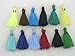 100pcs 32 Colors Silky Handmade Tiny(1.4'') Soft Tassels, Mini Tassels, Colorful Tassels, Earring Tassels with Golden Jump Rings