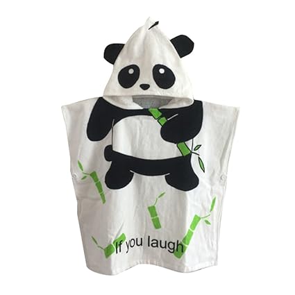 Kapuzenponcho Kinder Handtuch 100% Baumwolle Jungen Mädchen Kapuzenponchos Schwimmen mit Tiermotiv Poncho Towel Strand 0-6 Ja