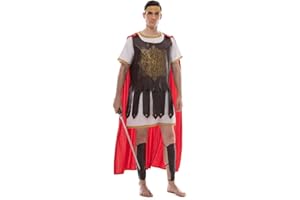 EraSpooky Roman Warrior Costume Men Soldier Halloween Gladiator Party Dress Up