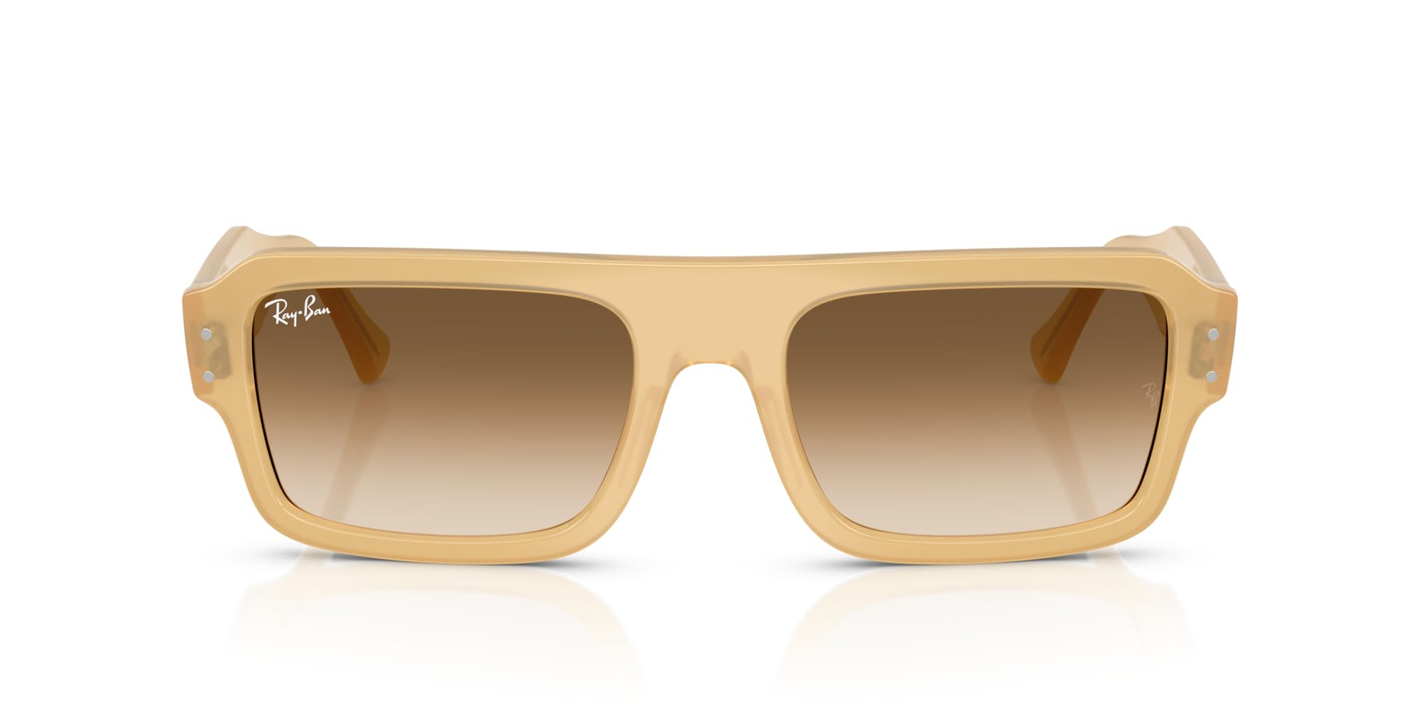 Ray-Ban RB4454 Lukas Prescription Eyewear Frames, Transparent Beige/Clear Gradient Brown, 53 mm