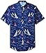 IZOD Men's Big and Tall Saltwater Dockside Chambray Plaid Short Sleeve Shirt