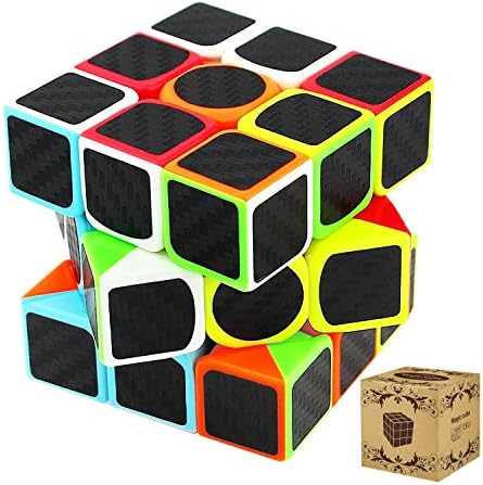 Speed Cube, 3x3x3 Carbon Fiber Stickers Speed Cube Puzzles Easy Turning and Smooth Play Magic Cubes Holiday's Gift, Brain Training Game Toys for Children and Adult Hotweild