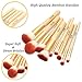 TheFellie Makeup Brushes, Professional Bamboo Handle Powder Flat Foundation Blush Concealer Eyebrow Eyeshadow Eyeliner Eyelash Lip Brush Set, 15 Pcs