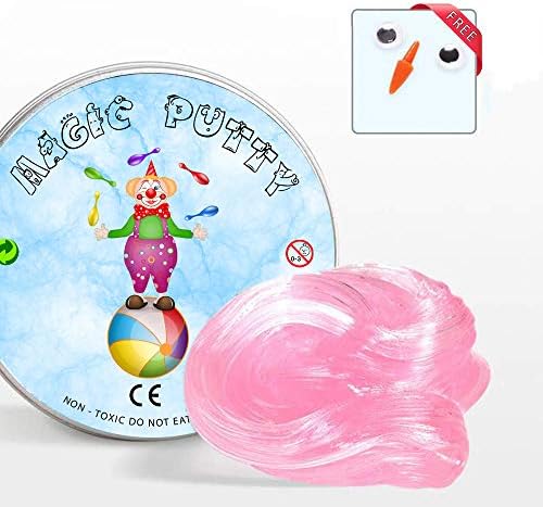 ASADARA Fluffy Crystal Clay Blocks Sludge Toys Slime Malleable,Soft Hand Gum Jelly Muddy Mud Toys,Stress Relief Toy DIY Decompression Toys, Polymer Sludge Kids Adults,Non-Toxic (Transparent Pink)