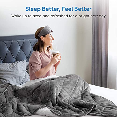 Sherpa Weighted Blanket King Size for Adults (Light Grey/White, 88x104