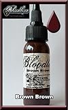 Bloodline Authentic Tattoo Ink 1 oz ( Free After-Inked Pillow Pack) (Brown-Brown)