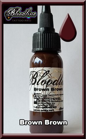 Bloodline Authentic Tattoo Ink 1 oz ( Free After-Inked Pillow Pack) (Brown-Brown)