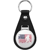 Glover Trading American Flag Bigfoot Black Leather Key Chain Keychain