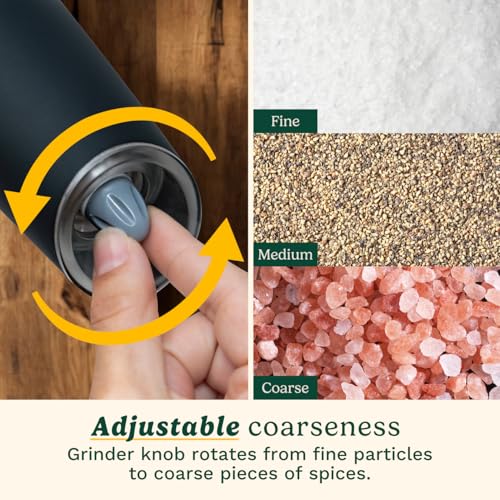 Cuisinart CSS-2424 Gravity Salt and Pepper Spice Mill with Blue LED Light, 2/3 Cup Capacity