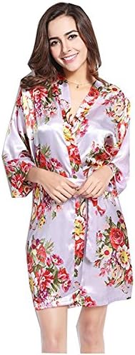 Endless Envy Bridesmaid Floral Robes Wedding Bride (XXLarge, Lavender)