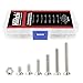 Hilitchi 260-Piece Metric M3 Hex Socket Flat Head Countersunk Bolts Screw Nut Assortment Kit - 304 Stainless Steel