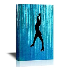 Skiing Canvas Wall Art - Silhouette of a Skater - Gallery Wrap Modern Home Art | Ready to Hang - 12x18 inches