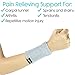 VIVE Wristbands (Pair) - Bamboo Charcoal Compression Wrist Band - Sweatband Support for Carpal Tunnel Pain Relief - Arthritis, Tendonitis - Men, Women - Tennis, Gymnastic, Yoga Sweat Sleeve (Gray)