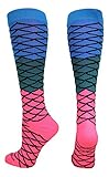 MadSportsStuff Neon Mermaid Athletic Over The Calf Socks