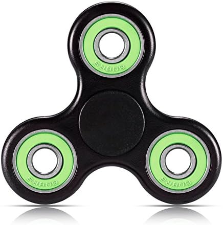 TOMOMO Tri-Spinner Fidget Toy With Premium Hybrid Ceramic Bearing (Black-green)