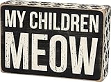 Primitives by Kathy My Children Meow Box Sign