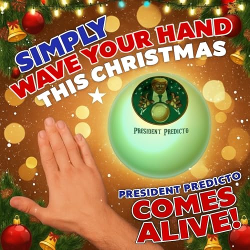 Talking President Predicto Fortune Telling Ball - Lights Up & Trump Talks - Ask Questions & Hear Donald Answer - Funny White Elephant Gifts for Men - Trump Christmas Merchandise, Gag Gift