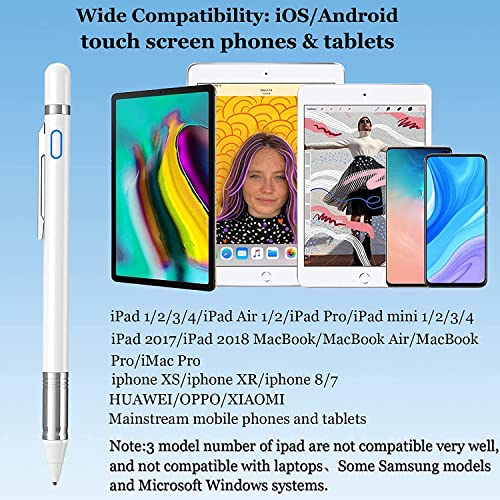 Stylus Pens for Touch Screens Active Stylus Pen for ​iPad Pencil 2 in 1 Fine Point Digital Pen Compatible with iPhone/Android Phone/iPad/iPad Air/iPad Pro/Tablets/etc