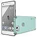 Google Pixel 2 Case, CoverON Bios Series Slim Fit Protective Hard Phone Cover with Embedded Metal Plate for Magnetic Car Mounts - Powder Blue on Gray