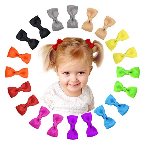 Shemay 10 Pairs 2" Tiny Boutique Grosgrain Ribbon Hair Bows Alligator