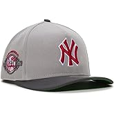 New Era NY New York Yankees 9FIFTY A-Frame Cooperstown 100th Anniversary (1903-2003) Patch Snapback Cap, Adjustable Hat Grey Red