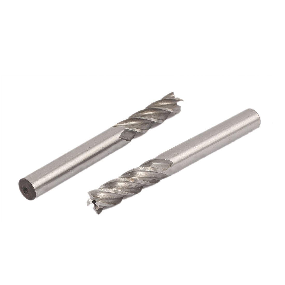 sourcingmap 1/4 Inch Cutting Dia 4 Flutes Straight Shank HSS-AL End Mill Router Bit 2pcs