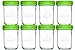 Nellam Baby Food Storage Containers - Leakproof, Airtight, Glass Jars for Freezing & Homemade Babyfood Prep - Reusable, BPA Free, Microwave & Freezer Safe (8x8oz, Green)