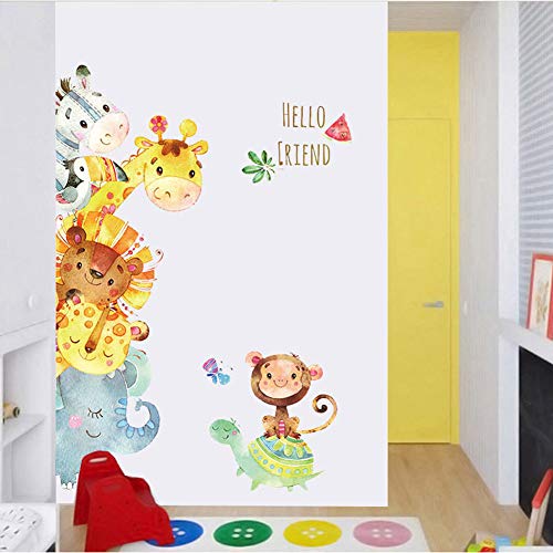 Cartoon-Animals-Wall-Stickers-DIY-Children-Mural-Decals-for-Kids-Rooms-Baby-Bedroom-Wardrobe-Door-Decoration-Animal