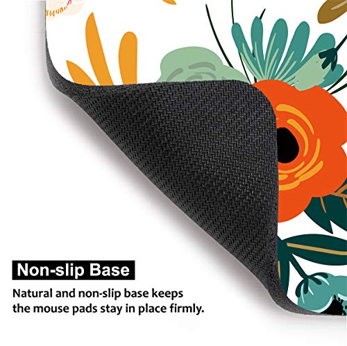 AUDIMI Mouse Pad with Floral Pattern Non-Slip Rubber Base for Office Gaming Computer